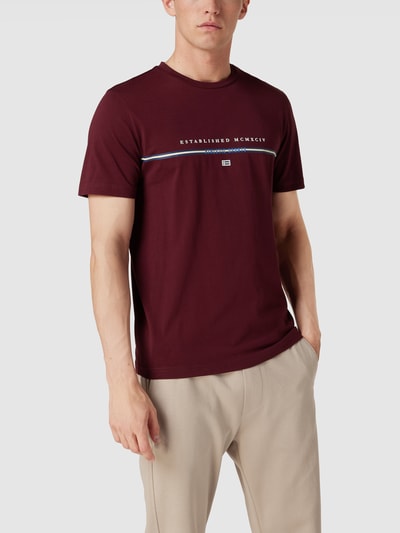 Christian Berg Men T-Shirt mit Label-Print Bordeaux Rot 4