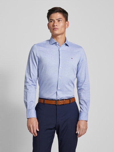 Tommy Hilfiger Tailored Slim Fit Business-Hemd mit Knopfleiste Marine 4