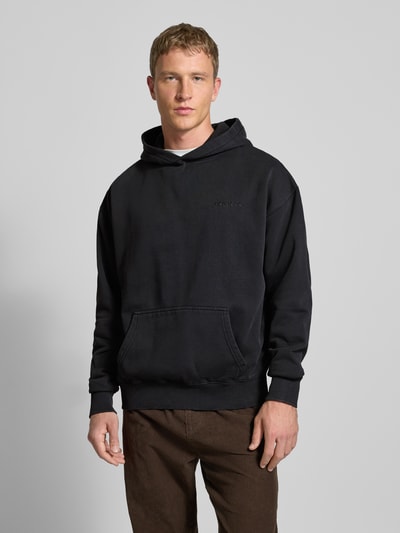 PEGADOR Bluza o kroju oversized z kapturem, logo i kieszenią kangurką Czarny 4