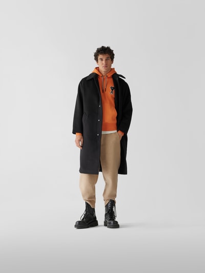 Ami Paris X Puma Oversized Wollmantel mit Label-Patch Black 1