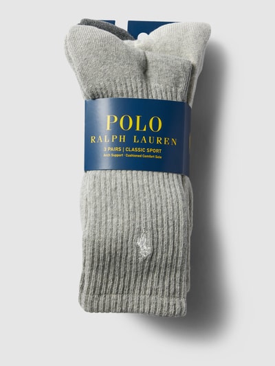 Polo Ralph Lauren Underwear Socken mit Logo-Stitching Modell 'TONAL SPORT' im 3er-Pack Mittelgrau Melange 3