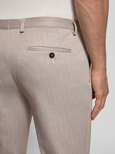 DIGEL Spodnie do garnituru o kroju slim fit z kieszeniami z tyłu model ‘Ano’ Beżowy 3