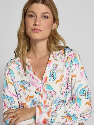 Emily Van den Bergh Regular Fit Bluse mit Tunikakragen Weiss 3