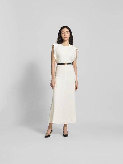 Victoria Beckham Maxikleid mit Rundhalsausschnitt Ecru 1