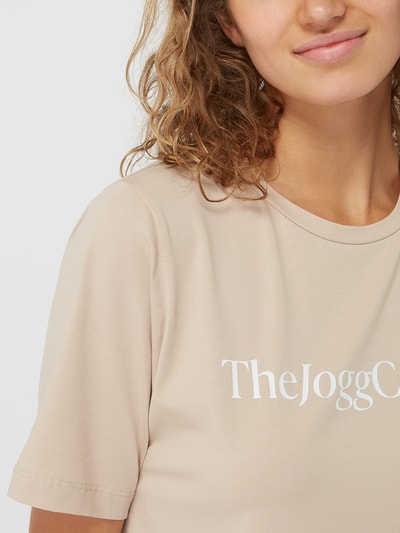 TheJoggConcept T-shirt met logo, model 'Simona' Middenbruin - 3