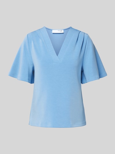 Selected Femme T-Shirt mit V-Ausschnitt Modell 'TENNY' Rauchblau 2