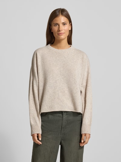 Drykorn Gebreide pullover met ribboorden, model 'MALESE' Zand gemêleerd - 4