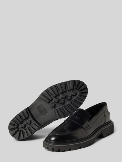 Gant Mokasyny skórzane z paskiem na cholewce model ‘Ivyhill’ Czarny 4