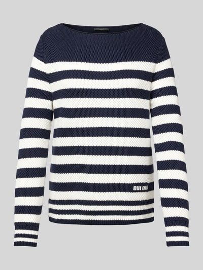 Oui Gebreide pullover met labeldetail Donkerblauw - 2