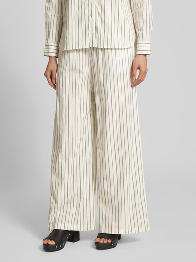 MAX&Co. Wide Leg Stoffhose mit Eingrifftaschen Modell 'GITANE' Ecru 4