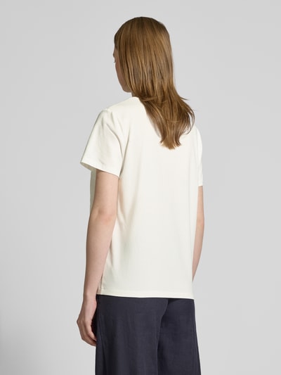 Weekend Max Mara T-shirt z obszyciem koronką model ‘BONDENO’ Biały 5