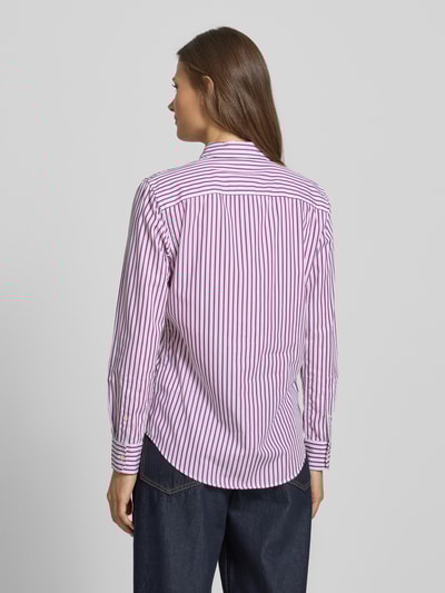 Lauren Ralph Lauren Slim Fit Hemdbluse mit Logo-Stitching Modell 'Jamelko' Violett 5