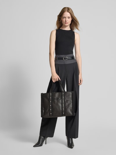 Liu Jo White Tote Bag mit Label-Stitching Black 1
