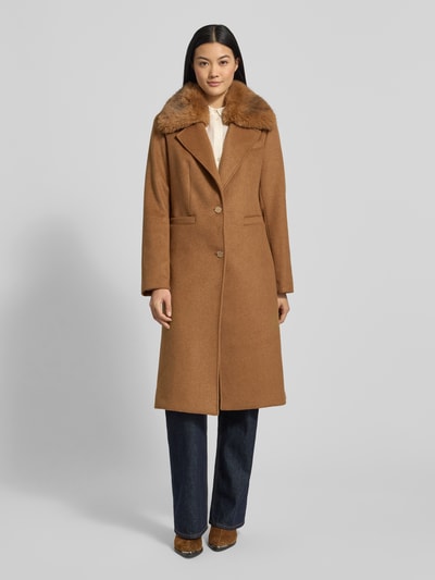 GUESS Regular Fit Mantel mit Woll-Anteil Modell 'Karole' Camel 4