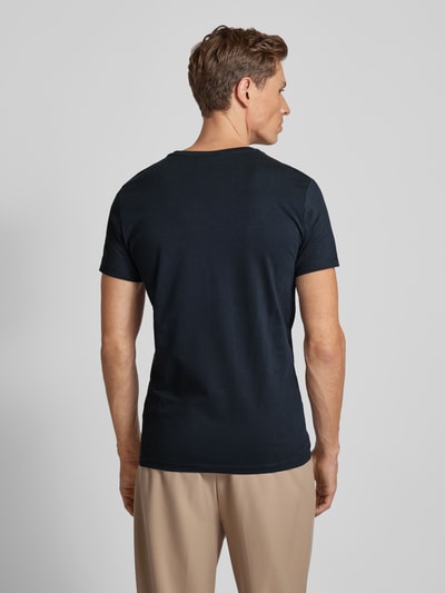 Casual Friday T-Shirt mit geripptem Rundhalsausschnitt Marine 5