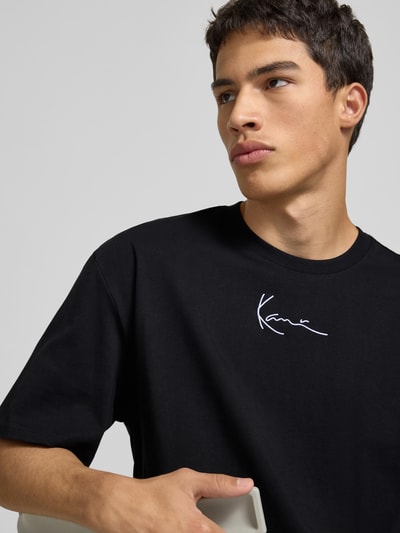 KARL KANI T-shirt met labelstitching en ronde hals Zwart - 3