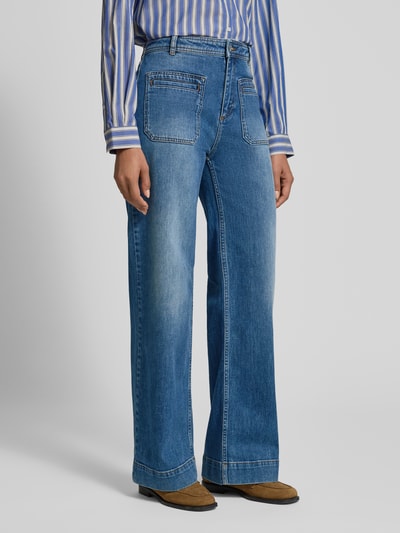 Jake*s Casual Jeansy z szeroką nogawką i efektem znoszenia Jeansowy niebieski 4