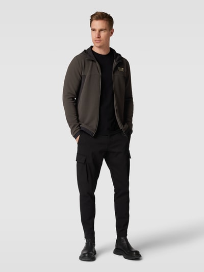 EA7 Emporio Armani Sweatjack met labelpatch Antraciet - 1