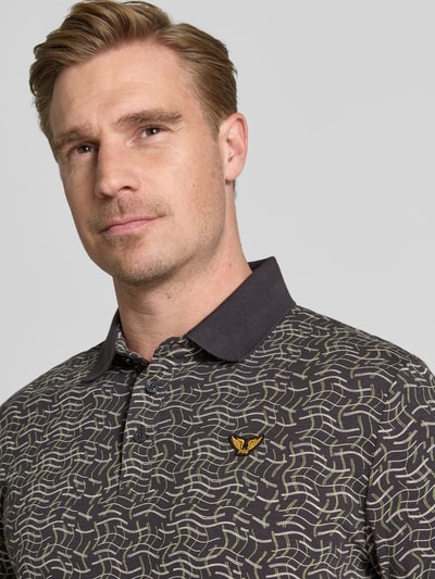 PME Legend Slim fit poloshirt in all-over look Antraciet - 3
