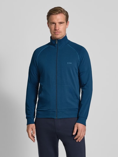 BOSS Regular Fit Sweatjacke aus Baumwoll-Mix Dunkelblau 4