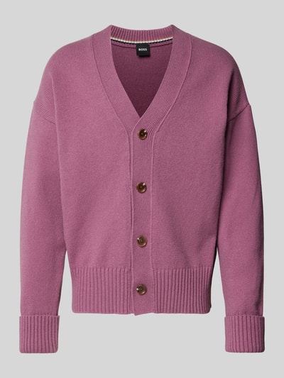 BOSS Cardigan mit überschnittenen Schultern Modell 'Ballaco' Purple 2