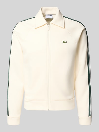 Lacoste Bluza rozpinana o kroju regular fit z mieszanki bawełny Złamany biały 2
