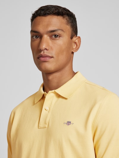 Gant Regular Fit Poloshirt mit Label-Stitching Modell 'SHIELD' Hellgelb 3