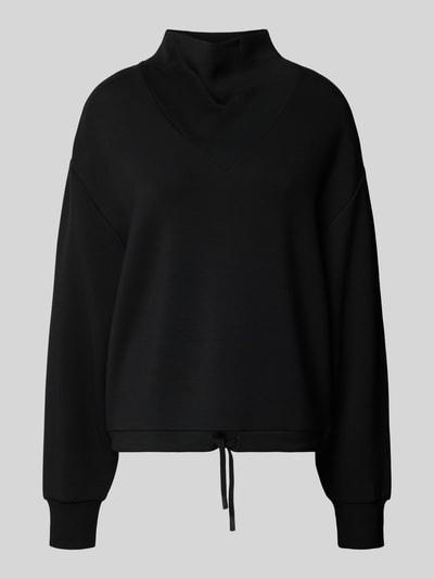 Produktfoto, czarne Regular Fit Sweatshirt aus Viskose-Mix Modell 'Betsy' od VARLEY, stójka, tunel w pasie, elastyczna tkanina.
