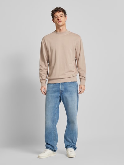 Calvin Klein Jeans Sweatshirt mit Rundhalsausschnitt Taupe 1