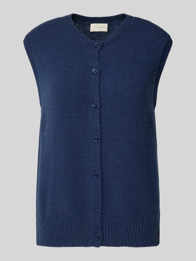 Milano Italy Strickweste mit Rundhalsausschnitt und Knopfleiste Marine 2
