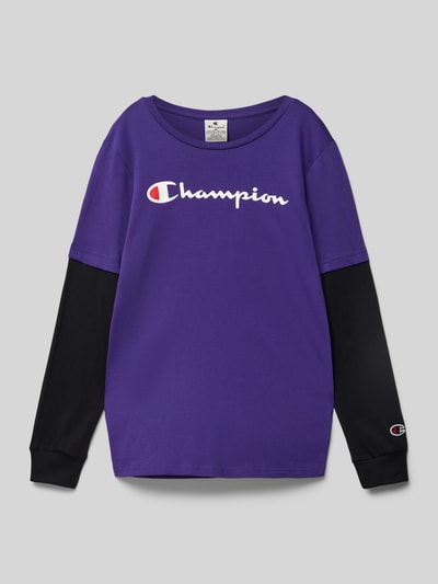 CHAMPION Shirt met lange mouwen, labeldetails en ronde hals Paars - 1