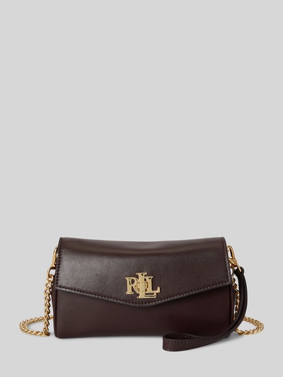 Lauren Ralph Lauren Schoudertas van echt leer met afneembare draagketting Donkerbruin - 2