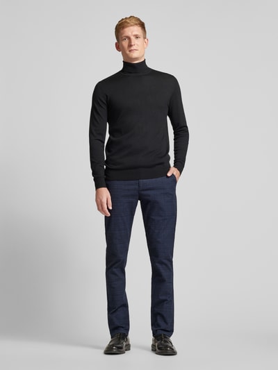 MCNEAL Slim fit broek met riem Oceaanblauw - 1