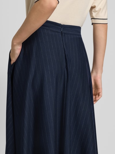 MM Długa spódnica rozkloszowana z czystej wiskozy model ‘PELOTA’ Granatowy 3