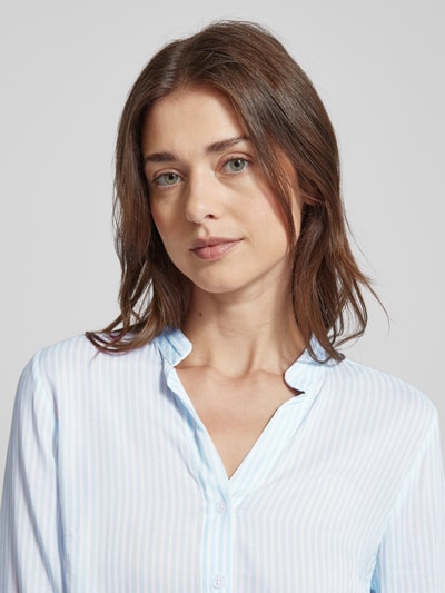 More & More Bluse aus Viskose mit Streifenmuster Hellblau 3