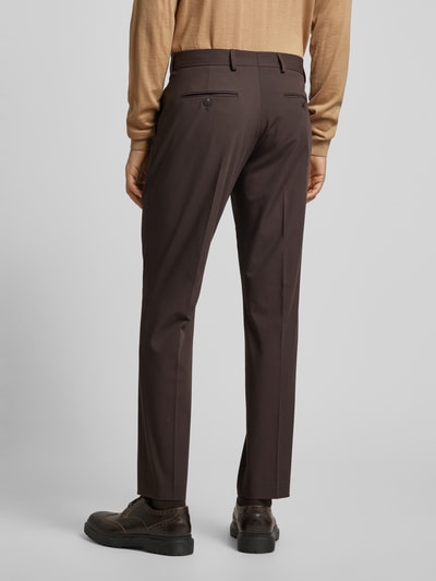 SELECTED HOMME Slim fit pantalon met persplooien, model 'LIAM' Donkerbruin - 5