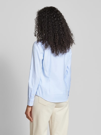 Gant Slim fit overhemdblouse met labelstitching Lichtblauw - 5