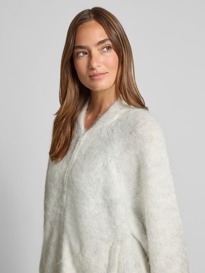 American Vintage Strickjacke aus Alpaka-Mix Modell 'NIBY' Hellgrau Melange 3