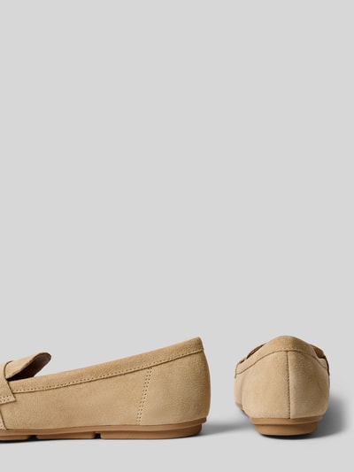 Produktfoto, Loafer aus echtem Veloursleder von Tamaris, beżowy, skóra naturalna, podeszwa profilowana, zaokrąglony nosek, płaski obcas