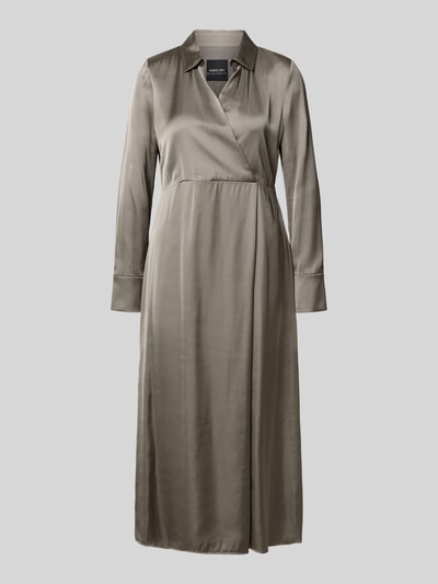 Marc Cain Midikleid aus Viskose-Mix mit V-Ausschnitt Taupe 2