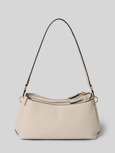 Produktfoto, Shoulder Bag in Leder-Optik Modell 'NOELLE' von GUESS in Beige mit Logo-Detail, abnehmbarer Schulterriemen, strukturierte Oberfläche