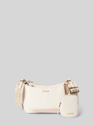 HUGO Handtas met labelprint, model 'Bel' Beige - 2