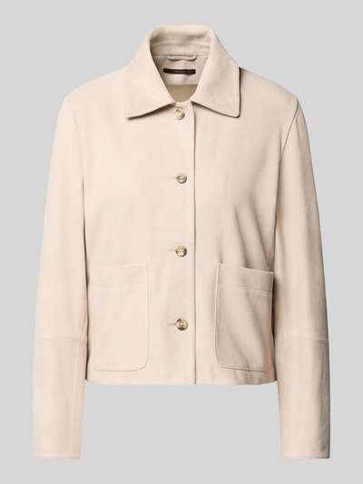 Windsor Lederjacke mit Umlegekragen Stein 2