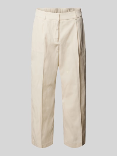 Produktfoto, Cropped Hose mit Bügelfalten Modell 'Cisan Flow' van Someday, dames broek, mix van katoen en elastaan, kort, beige, gladde textuur
