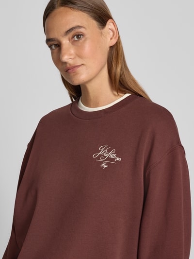 HUGO Relaxed fit sweatshirt van puur katoen Chocoladebruin - 3