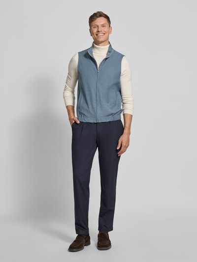 Roy Robson Gilet van een mix van scheerwol en viscose met opstaande kraag Lichtblauw - 1