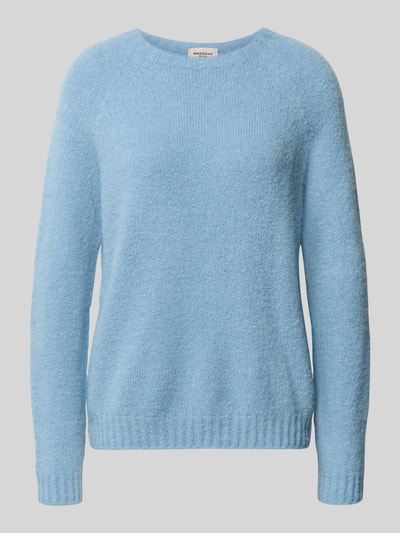 Produktfoto, hellblauer Regular Fit Pullover aus Alpaka-Mix Modell 'GHIACCI' von Weekend Max Mara, feine Strickstruktur, Damen Pullover
