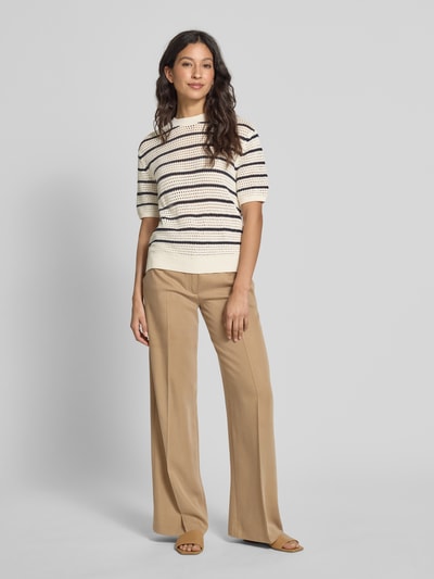 Tommy Hilfiger Regular Fit Häkelpullover aus Baumwoll-Mix Sand 1