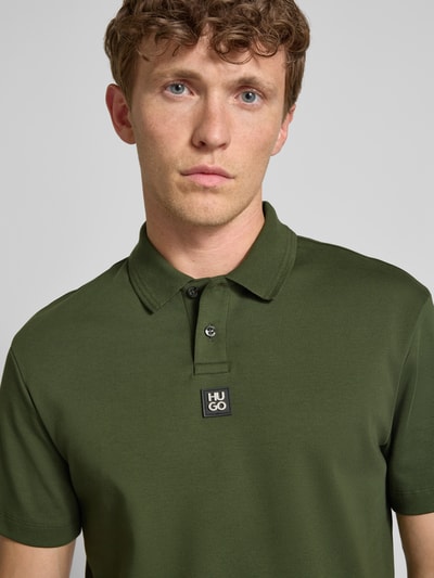 HUGO Regular Fit Poloshirt mit Label-Badge Modell 'Deabono' Dunkelgruen 3