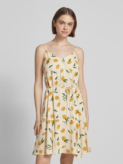 Pieces Tailliertes Minikleid mit Taillenband Modell 'NYA' Offwhite 4